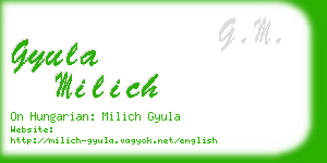 gyula milich business card